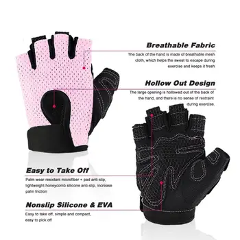 1 Шт Перчатки Для Фитнеса Прочные Нескользящие Силиконовые Дышащие Перчатки Для Тяжелой Атлетики Перчатки Спортивные Цветные Перчатки Для Пальцев Half Gy Z9B8