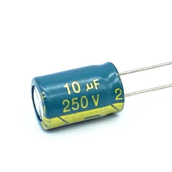 10 шт./лот алюминиевый электролитический конденсатор 250 В 10 МКФ, размер 8*12 10 МКФ, 20%
