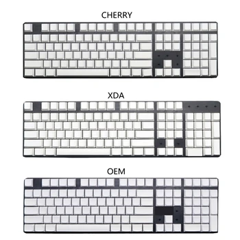 108 Пустых клавишных колпачков из PBT Cherry OEM XDA Profile Gamer Без букв, белая клавиатура для переключателей Cherry MX, механическая клавиатура
