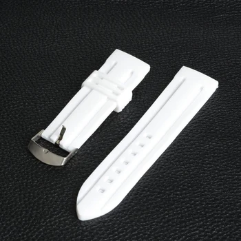 20 мм белый силиконовый ремешок для часов с пряжкой Мужские женские спортивные ремешки для часов horlogeband bande de montre