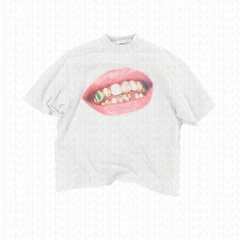 2023 Новая женская летняя футболка Y2K с высококачественным рисунком, винтажная модная футболка в стиле хип-хоп, уличная футболка с короткими рукавами