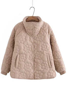2023 Новые куртки с хлопчатобумажной подкладкой, женский воротник-стойка, свободные женские парки 3XL, зимнее женское теплое пальто, утепленная ветрозащитная куртка