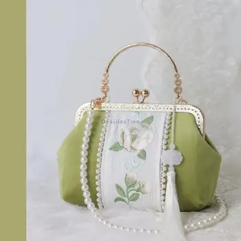 2023 новая мода, женская сумка hanfu в китайском ретро-стиле, элегантная винтажная бархатная сумка через плечо с вышивкой, сумка для аксессуаров hanfu s682