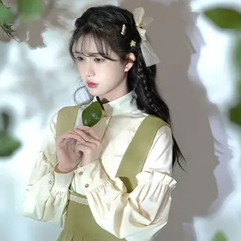 2024 китайская женская юбка hanfu с улучшенным ремешком lady fairy han element, рубашка с талией, повседневное весенне-осеннее длинное платье hanfu