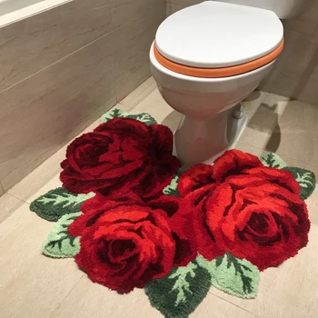 3D Ковер с красными розами, коврик для ванной, ковер для спальни, гостиной, ковер с розовыми розами, цветочный ковер, коврик для ванной