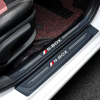 4шт Автомобильные Наклейки Из Углеродного Волокна Авто Дверной Порог Протектор Порога Украшение Интерьера для Honda N-BOX Nbox Автоаксессуары