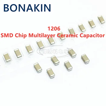 50ШТ 1206 1NF 50V 500V 1000V 2000V 3000V 102 К 10% X7R SMD-чип Многослойный керамический конденсатор