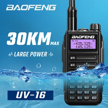 BAOFENG-Мощная портативная рация UV-16, UHF, УКВ, двухдиапазонная, обновление кабеля Type-C по сравнению с UV-5R, радиолюбители с двусторонней связью, 10 Вт, 2024