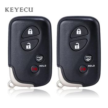Keyecu Чехол для Дистанционного Ключа 4 Кнопки (Кнопка Багажника Внедорожника) для Lexus RX350 RX450 RX450h GX460 LX570 CT200h HYQ14ACX