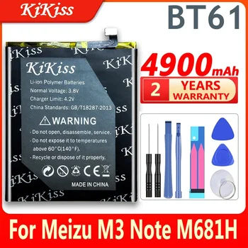 KiKiss 4900 мАч Батарея BT61 Для Meizu M3 Note M681H Аккумулятор мобильного телефона Для Meizy M3Note M681H BT 61 + Инструменты