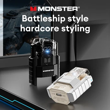 Monster XKT23 Hi-Fi Стерео Наушники С Низкой Игровой Яркостью Беспроводная Гарнитура Bluetooth V5.4 Robot Design HD Voice Наушники С микрофоном