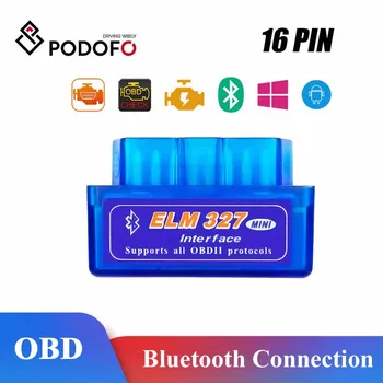 Podofo OBD2 Mini ELM327 Bluetooth V2.1 для Android Torque ELM327 V1.5 PIC18F25K80 Считыватель кодов Автомобильный сканер Автоматическая диагностика