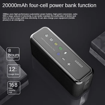XDOBO X8 Max 100 Вт Портативный Беспроводной Динамик Bluetooth TWS Сабвуфер и Аккумулятор Емкостью 20000 мАч С четырехъядерной функцией Power Bank