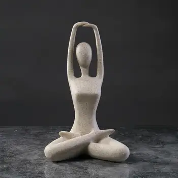 Абстрактная статуя Йоги, современный абстрактный орнамент для йоги, статуя из смолы, скульптура для украшения дома, Декор обеденного стола