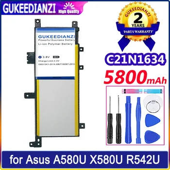 Аккумулятор GUKEEDIANZI C21N1634 5800 мАч для Asus FL8000U A580U X580U R542UR X542U V587U FL5900L X580B A542U R542U Bateria