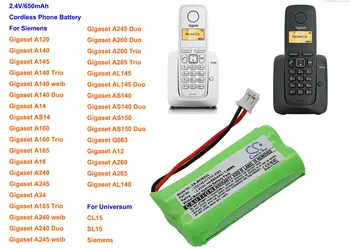 Аккумулятор для беспроводного телефона Cameron Sino 650mA для Siemens Gigaset AL140, A120, A145, A14, AS14, A160, A165, A16, A240, A245, AL145, AS140, AS150