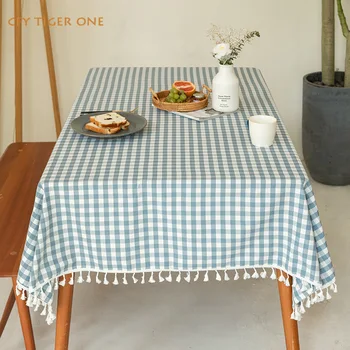 Американская цветная клетчатая скатерть, противообрастающая Прямоугольная скатерть, моющийся и маслостойкий коврик для журнального столика, покрытие стола