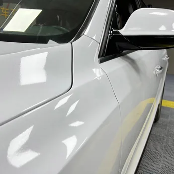 Бесплатная доставка 1.52x18m Глянцевый Сверкающий Белый Auto Wrappen Из Настоящего Углеродного Волокна