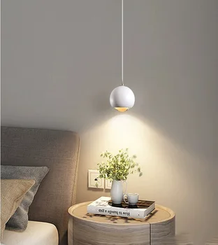 Высококачественная прикроватная подвесная лампа Современный и простой подъемный небольшой подвесной светильник Чистая красная Новая подвесная лампа для спальни