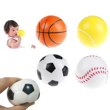 Горячие Антистрессовые 63 мм Детские Баскетбольные Бейсбольные Мягкие Футбольные Теннисные Игрушки Поролоновая Губка Декомпрессионное Отверстие Стресс-Мячи Футбол