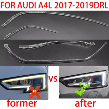 Грыжа диафрагмы автомобиля, направляющая фары DRL, трубка дневного света, светодиодная полоса белого света для Audi A4 B9 2017-2019 LED