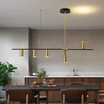 Длинная люстра в современном стиле, светодиодные кухонные подвесные потолочные светильники из спальни, подвесная ресторанная стойка для украшения дома, лампа
