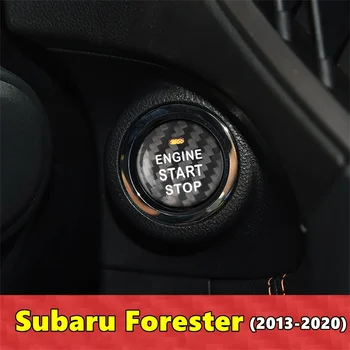 Для Subaru Forester Крышка Кнопки Запуска и Остановки Двигателя Автомобиля Наклейка Из Настоящего Углеродного Волокна 2013 2014 2015 2016 2017 2018 2019 2020