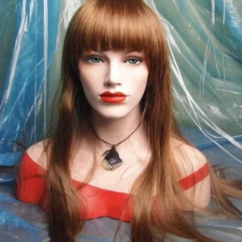 Женская Голова Maniquin с Плечами для Показа Сережек-Ожерелий для Салона Парика Из Человеческих Волос