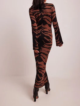 Женский полосатый свитер, облегающее платье с вырезом лодочкой и длинным рукавом, обтягивающие платья, приталенная клубная одежда для вечеринок, ночное платье