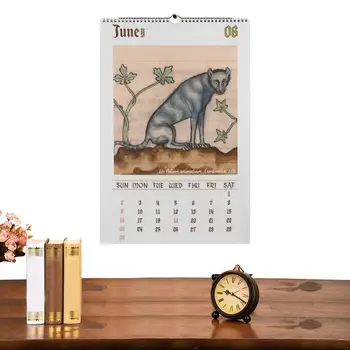 Забавный кошачий календарь на 2024 год, Подвесной Ежемесячный настенный календарь с кошачьими картинками, настенные Календари для домашних животных для дома, общежития колледжа