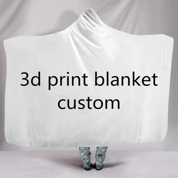 Изготовленное на заказ 3D Теплое одеяло с капюшоном, одеяла премиум-класса из шерпы, кровать, диван, Индивидуальное плюшевое толстое одеяло, подарочная печать по запросу, Прямая поставка