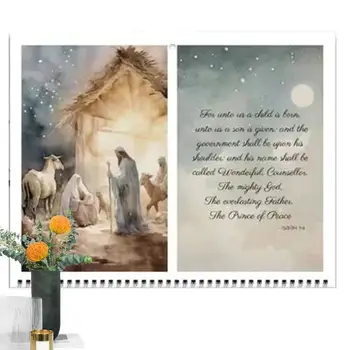 Иисус Христос 2024 Настенный Календарь Вдохновляющие Календари Для Декора Стен Плакат Иисуса Календарь 11,4 X 8,3 Дюйма Праздник Христианской Веры