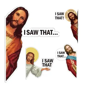 Иисус, я видел эту наклейку, христианские наклейки, Забавные, Эстетичные, Устойчивые к ультрафиолетовому излучению, атмосферным воздействиям, простые в использовании, Автомобильные наклейки Иисуса для телефона