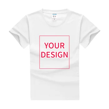 Индивидуальная печать логотипа / изображения бренда собственного дизайна, мужская и женская футболка на заказ, хлопковая повседневная футболка с коротким рукавом, топы, футболки