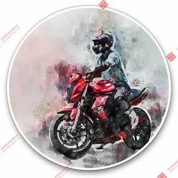 Индивидуальные Виниловые наклейки - Красный мотоцикл для байкеров, спортивный велосипед, Классные Подарочные наклейки на Гоночный шлем