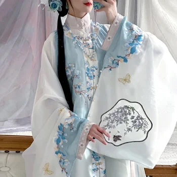Кардиган со стоячим воротником, имитация ногтей, макияж, юбка с изображением лошадиного лица, вышивка Ming System, оригинальная женская обувь Hanfu