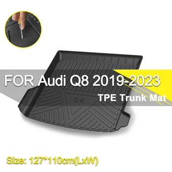 Коврик для задней крышки багажника автомобиля TPE Водонепроницаемый Нескользящий резиновый грузовой вкладыш для Audi Q8 2019-2023 Автоаксессуары