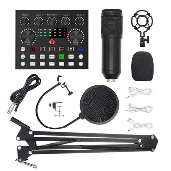 Комплекты микрофонов RISE-BM800 С живой звуковой картой, Подвесным Ножничным кронштейном, Амортизатором И Фильтром Для студийной записи
