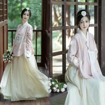 Корейское платье Ханбок Древний Традиционный костюм Женщины Модернизированный Дворец Ханбок Корейская Свадебная одежда Косплей Хэллоуин Ханбок
