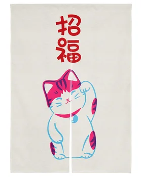 Кошки в японском стиле, японская дверная занавеска, занавески для кухонной перегородки, вход в кафе, ресторан, полупрозрачная занавеска