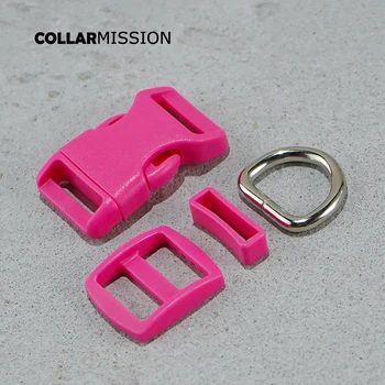 Красочный (пластиковая пряжка + Tri-Glid + квадратный хранитель + D-образное кольцо) ошейник для собак 