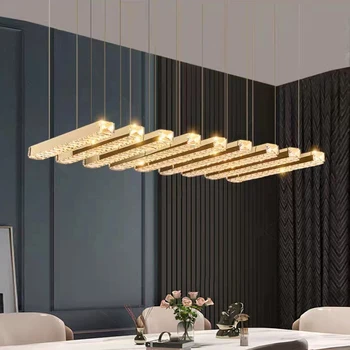 Креативная хрустальная люстра для столовой, светодиодный подвесной светильник для домашнего декора, внутреннее освещение 