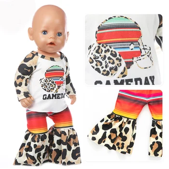 Леопардовый костюм подходит для кукольной одежды длиной 17 дюймов 43 см, аксессуары для куклы Born Baby, костюм для подарка на День рождения ребенка, фестиваль