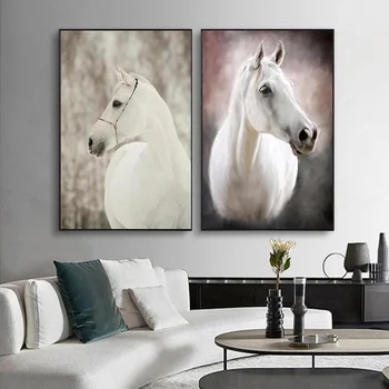 Лояльность Прекрасный белый цвет Bmw Настенное искусство Декоративные картины плакаты с животными и принты HD для гостиной спальни Холст Живопись