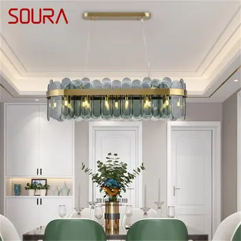 Люстра SOURA, постмодернистский овальный подвесной светильник, простой светодиодный светильник для дома, гостиной, столовой