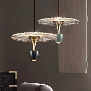 Люстры в виде летающей тарелки в скандинавском стиле, светодиодная прикроватная подвесная лампа, обеденный стол в спальне, Кухонный подвесной светильник