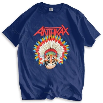 Модная брендовая футболка, мужская свободная футболка, веб-сайты, мужская хлопковая футболка с принтом Anthrax War Dance Indians для мальчиков