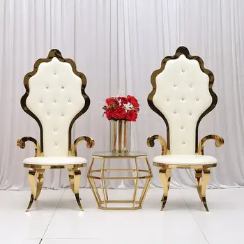 Модный дизайн Стильная свадебная мебель из нержавеющей стали Свадебный банкетный трон King Chair