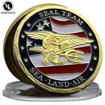 Монета US Seal Team Challenge Из позолоченного металла, Военная Памятная Коллекция монет, подарок