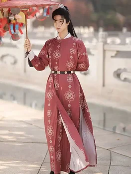 Мужчины Ханьфу, косплей династии Тан, Древнекитайская одежда, Улучшенный халат, традиционная одежда Ханьфу, Сценический костюм Ханьфу